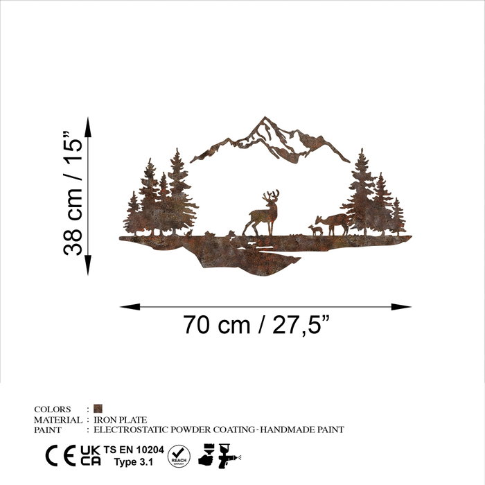 Wallity Rusty Landscape 1 - Accesorio Decorativo de Pared de Metal Antiquation